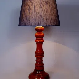 Bow Grey Fabric Shade Night Lamp With Wood Base By BrightDaisy image 4