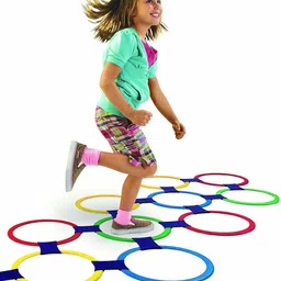 arniyavala Hopscotch Ring Game 13 Multi-Colored Plastic Rings and Connectors image 4