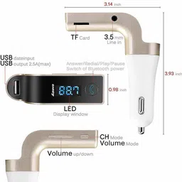 allmusic v2.1+EDR Car Bluetooth Device with FM Transmitter, Car Charger, Audio Receiver, MP3 Player image 4