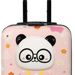 Small Cabin Suitcase (18 inch) 4 Wheels - Baby Panda Hard-Sided Polycarbonate Kids Trolley Bag -18 Inches- Light Pink - Pink-image-6