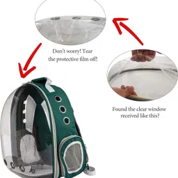 vayinato Transparent Backpack (Green) for Travel, Hiking & Outdoor Pet Airline-Approved Green Backpack Pet Carrier image 3