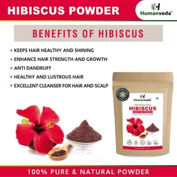 humanveda Bhringraj & Hibiscus Powder Natural & Pure for Hair (100g + 100g=200g) pack of 2 image 3
