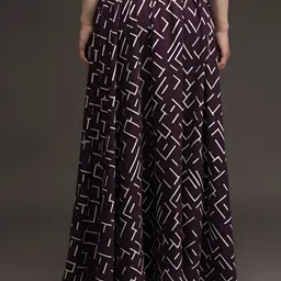 kermit Women Flared Maroon Crepe Trousers image 2