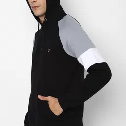 allen solly Men Full Sleeve Color Block Hooded Sweatshirt image 2