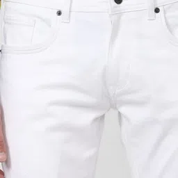 peter england Men Tapered Fit Mid Rise White Jeans image 4