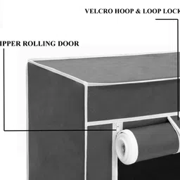 cmerchants FOLDABLE 4-L STORAGE CABINET-W05 Carbon Steel Collapsible Wardrobe image 4