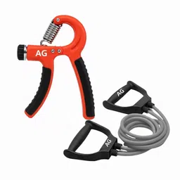 a g enterprises Adjustable Hand Grip (5-60kg) & Resistance Tube for Home Gym Workout Hand Grip/Fitness Grip-picture-24
