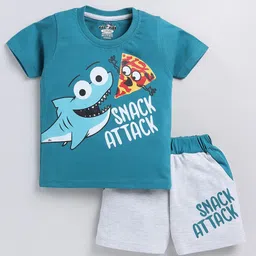 Cutopies Boys Printed Pure Cotton T-shirt With Shorts-image-69