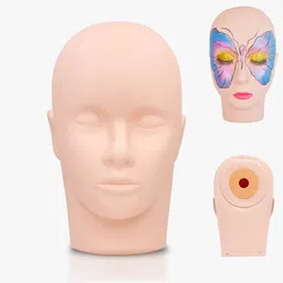 feelhigh Practice Training Head,for Make Up and Lash Extention,Cosmetology Doll Face Head Hair Extension-picture-17