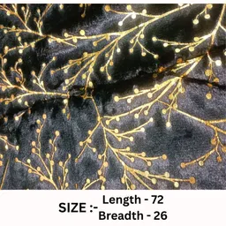 ogs Embellished Polyester Women Black Fancy Scarf, Stole, Scarf image 4