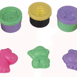 ratnas Premium Quality Smooth & Soft Rainbow Dough for kids to Mould and Create different objects.(7 Dough Containers and 3 moulds) image 3