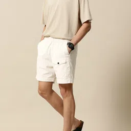 mr bowerbird Self Design Men White Regular Shorts-picture-25