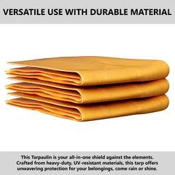 homestic 6x6 Feet Waterproof 120 GSM Premium Tarpaulin Tent Tirpal | Yellow Tent - For this versatile tarpaulin offers reliable defence against rain,snow and UV rays. image 2