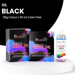 peavoir Pakka Rang Fabric Dye Colour | Shade 02 BLACK | (5x5=25GM) | 25ML COLOR FIXER-picture-18