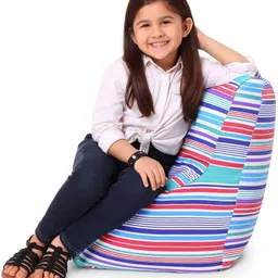 style homez Large CANVAS CLASSIC CHAIR, Cotton Stripes Printed Bean Bag Chair With Bean Filling image 5