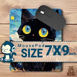 The Desi Monk Cat Painting Anti Skid Mouse Pad for Laptops and Computers Non Slip Base Mousepad image 5