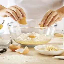 smilery Glass Mixing Bowl Glass Mixing Bowl 2300ML Borosilicate Microwave Safe Glass image 3