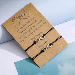 zebisco Pinky Promise Bracelets Anklets for Couples Best Friend Long Distance Silver Stainless Steel, Steel, Sterling Silver Locket-picture-11