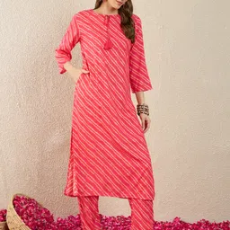 indo era Women Viscose Rayon Kurta Pant Set image 3