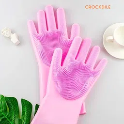Kitchen Silicone Gloves with Bristles Wet and Dry Glove-image-33