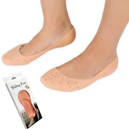 carehut Combo Of Silicone Anti Heel Crack and Smiling Foot Full Socks (2-2 Pair) Heel Support image 2