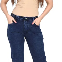 jovs hil Women Flared Mid Rise Dark Blue Jeans image 1