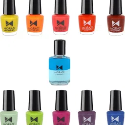 moraze Freedom Box Nail Polish Combo Pack of 10 Different Shades - 50 ML (5 ML Each), with Nail Polish Remover (30 ML) Vegan, No Toxins, Paraben Free | Freedom Box, Color Your Freedom-picture-30