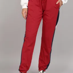 metronaut by flipkart Colorblock Women Red Track Pants-picture-14