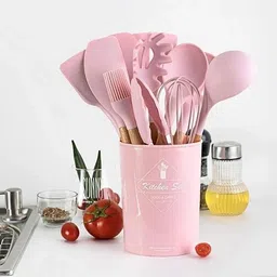Silicone Kitchen Spatula and Utensils Spoon Set Cooking Kitchen Tool Set-image-2