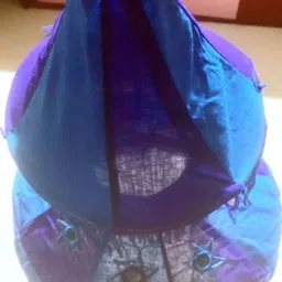 anumoh Cloth Décor/Festive Lantern, "Matka Jhoomar" Foldable, from Pipli Odisha Blue Cloth Hanging Lantern image 3