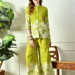 velvet vibe Shirt Palazzos Co-ords Set image 1