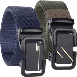 loopa Men Casual, Formal, Party, Evening Blue, Green Nylon Belt-picture-17