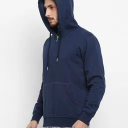 alan jones Men Full Sleeve Solid Hooded Sweatshirt image 4