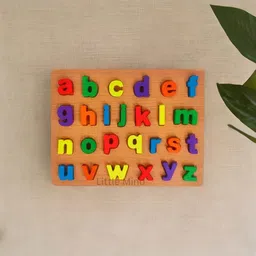 knk infotain Wooden Lower Case Abcd And 123 Number Learning Board Pack Of 2 image 3