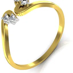 avsar Avsar Real Gold and Cubic Zirconia Stone Ring BGR009YBN 14kt Yellow Gold ring image 4