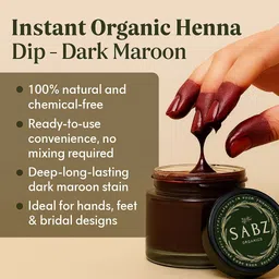 sabz organics Instant Henna Dip Maroon image 2