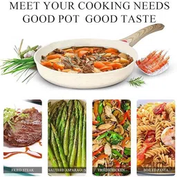 vepson 5 Layer Non Stick Maifan Stone Frying Pan | Egg Fry Pan with Lid Dishwasher Safe Fry Pan 24 cm diameter 2 L capacity image 5