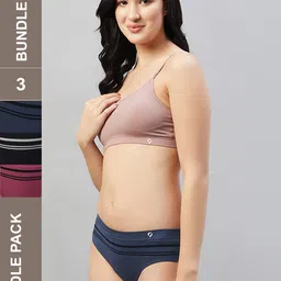 c9 airwear Pack of 3 Women Bikini Black, Red, Dark Blue Panty-picture-12