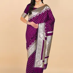 LEAFFEB Woven Design Zari Pure Silk Banarasi Saree-picture-23