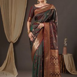Anouk Woven Design Zari Banarasi Saree-picture-2