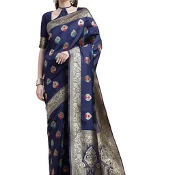 MANVAA Ethnic Motifs Woven Design Zari Kanjeevaram Saree-picture-27
