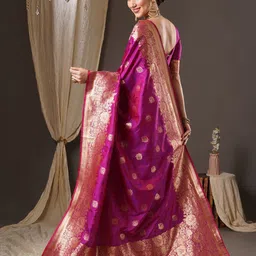 Anouk Floral Zari Banarasi Saree image 5