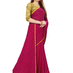 Rhey Embellished Beads & Stons Chiffon Zari Banarasi Saree image 2