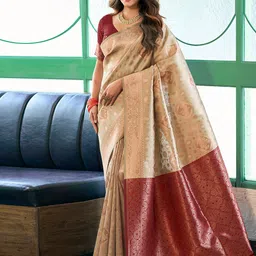 Satrani Woven Design Zari Banarasi Saree image 2