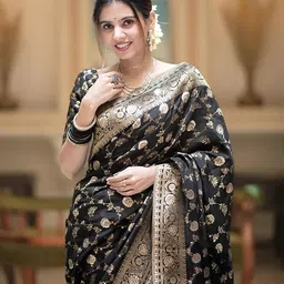 KALINI Woven Design Zari Banarasi Saree image 2