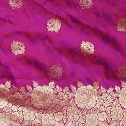 Anouk Floral Zari Banarasi Saree image 4