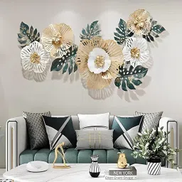 art house Spiroz Floral Multicolour Metal Wall Art image 1