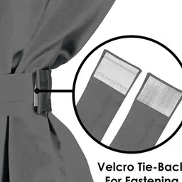 parda online Grey Polyster Solid 7ft Blackout Eyelet Window/Door (2 Pc) image 2