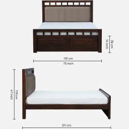 woodsworth from pepperfry Ulyano Sheesham Wood King Size Bed in Scratch Resistant Provincial Teak Finish image 2