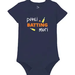 Zeezeezoo Baby Navy Blue Pehli Batting Meri Cotton Bodysuit-picture-22